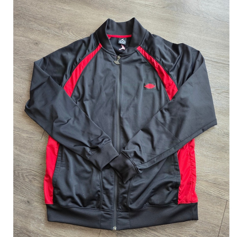 Jordan Track Jacket Mens XXL Black Red Jumpman Wings Full Zip Mesh *RARE*